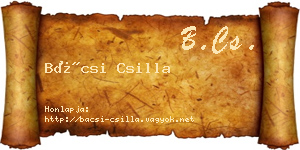 Bácsi Csilla névjegykártya