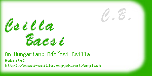 csilla bacsi business card